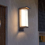 Industrial Rectangular Solar LED Wall Sconce 1-Light