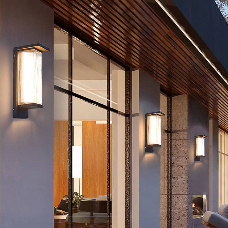 Industrial Rectangular Solar LED Wall Sconce 1-Light