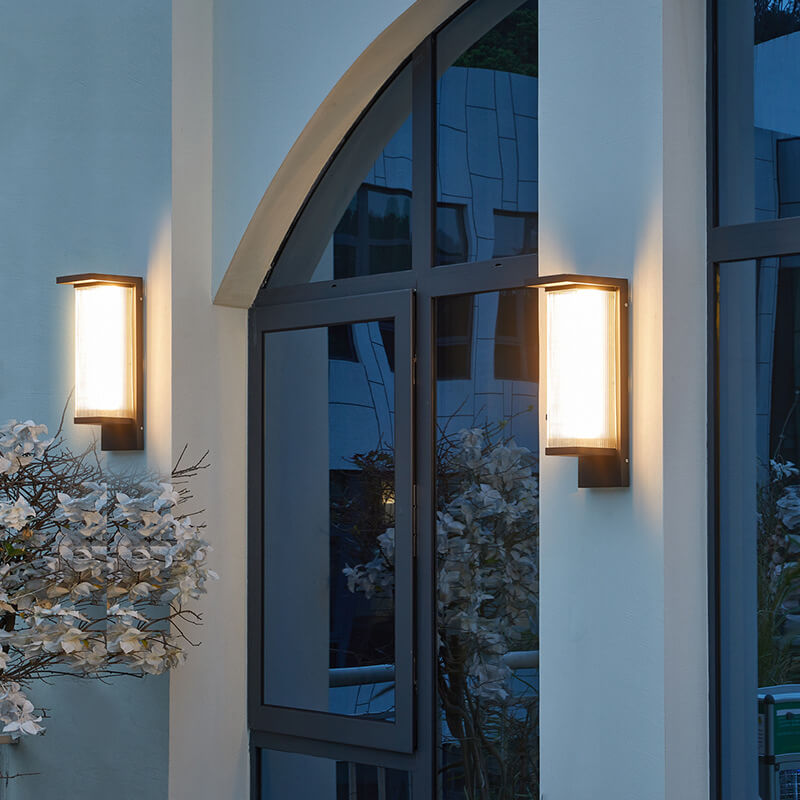 Industrial Rectangular Solar LED Wall Sconce 1-Light