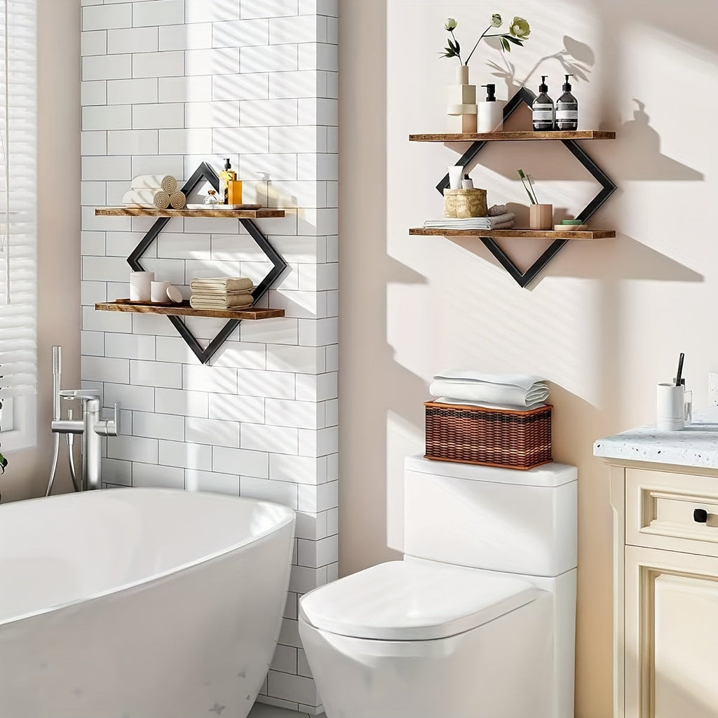 IndustroSatz: Decorative Wall Shelves – Robust, Durable & Floating in Loft Look for Kitchen & Dining Room