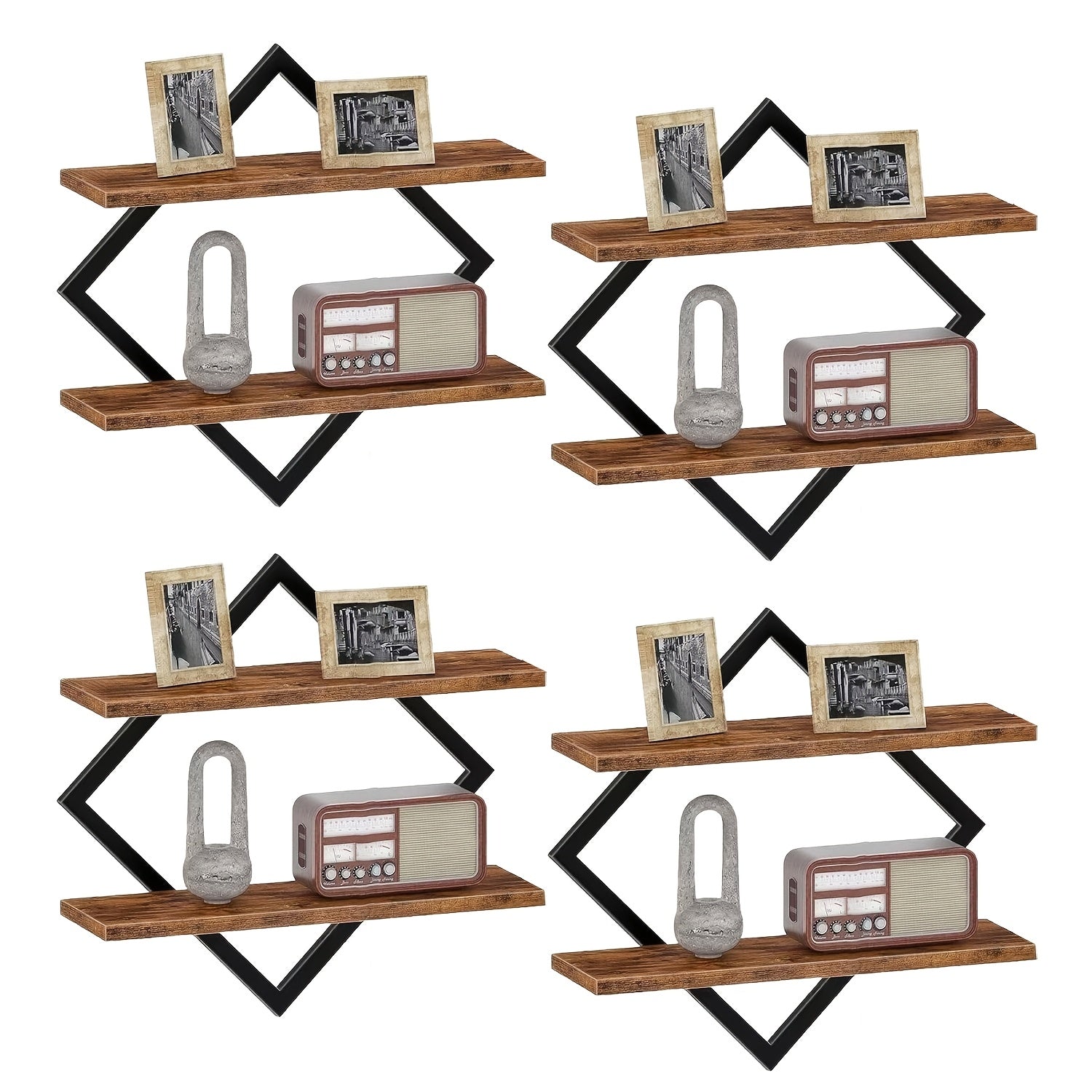 IndustroSatz: Decorative Wall Shelves – Robust, Durable & Floating in Loft Look for Kitchen & Dining Room