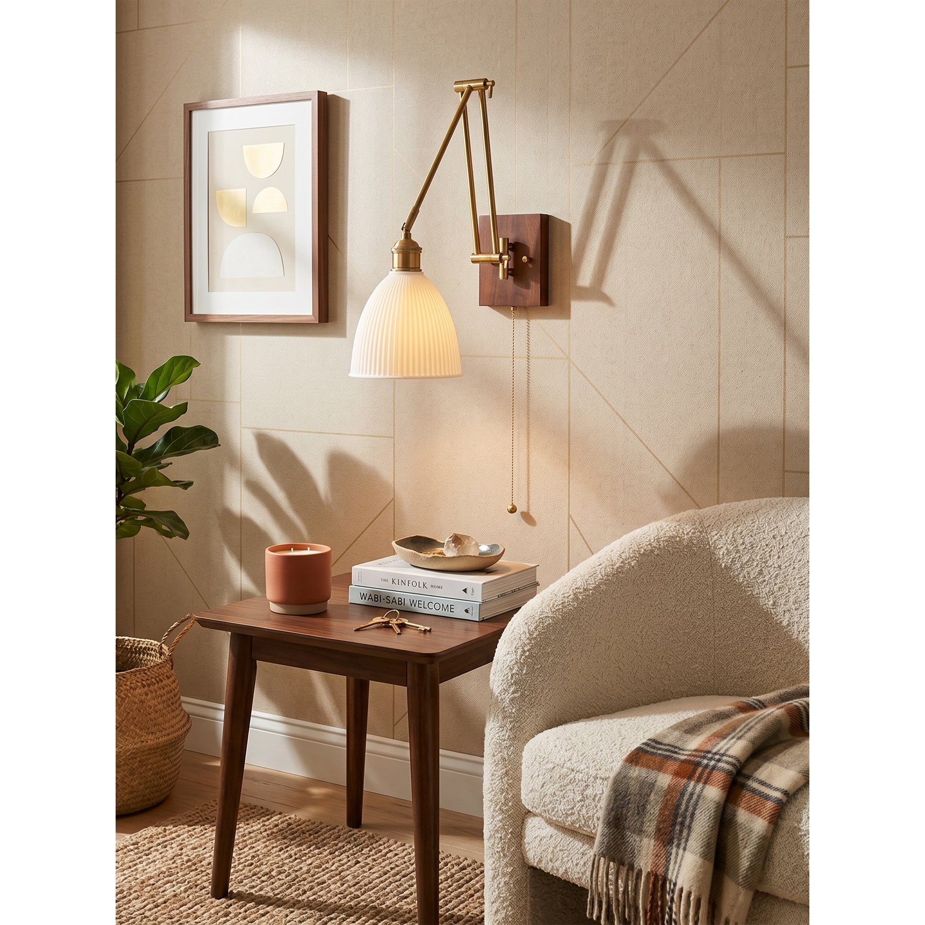 Ingrid Ceramic Swing-Arm Wall Sconce