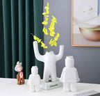 Brix Robot Plantenpot | Duurzaam Hars, Compact Ontwerp