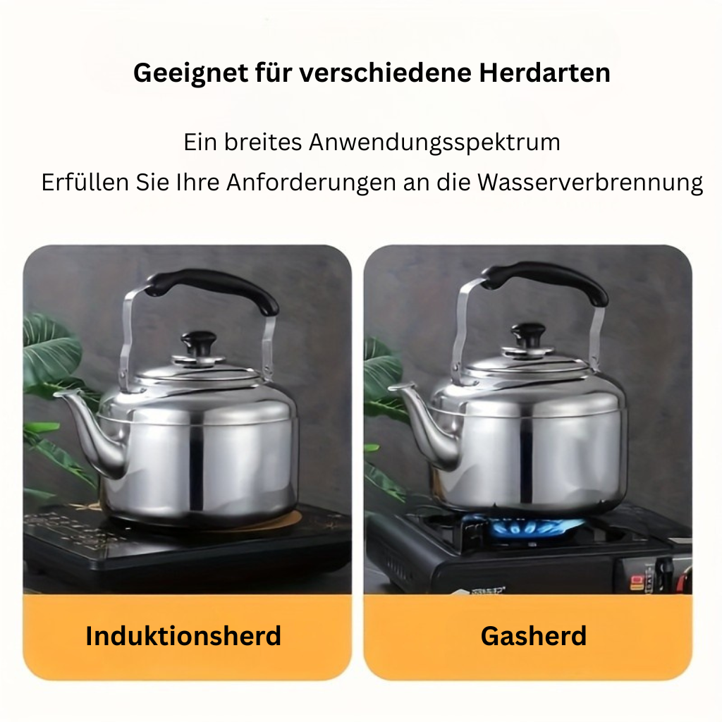InoxGrande: Robust Stainless Steel Kettle 5 Liters, Compatible with Induction & Gas – for Restaurant & Home