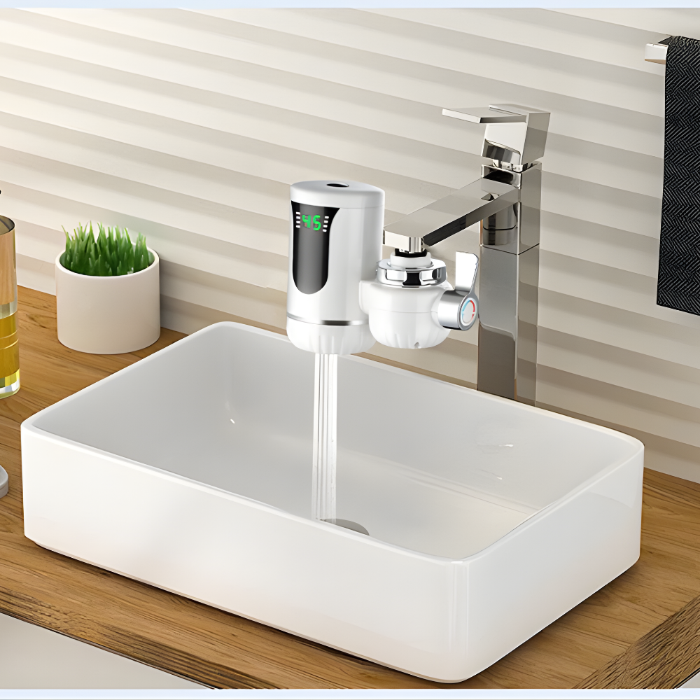 Instantaneous Hot Water Tap Stainless Steel LCD Display, Eco-Friendly