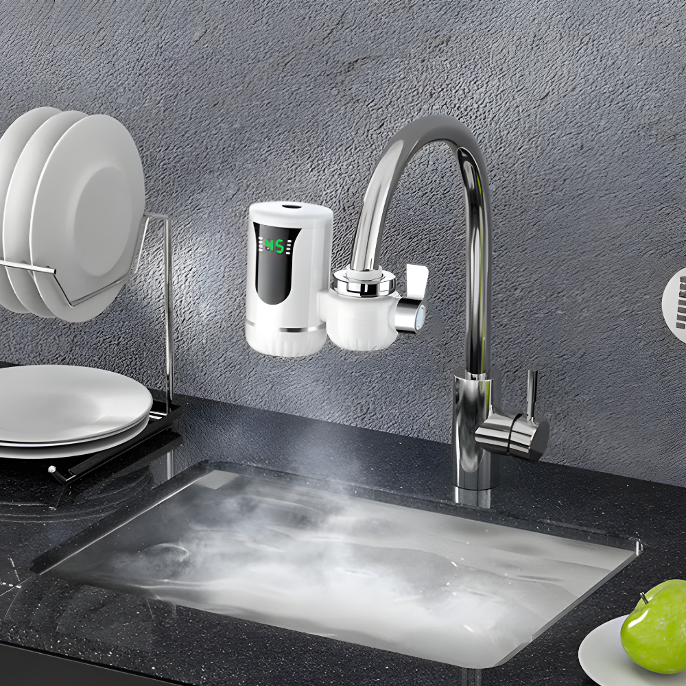 Instantaneous Hot Water Tap Stainless Steel LCD Display, Eco-Friendly