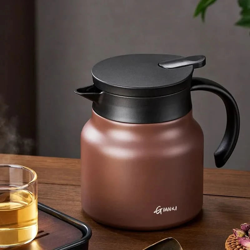 Teapot Stainless Steel 800 ml Vacuum Insulated with Infuser Black or Brown