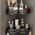 IntelligenteEcke: Bathroom Wall Shelves – Modern 2-Piece Set Made of Plastic, Floating & Space-Saving Without Drilling for Shower & Toilet