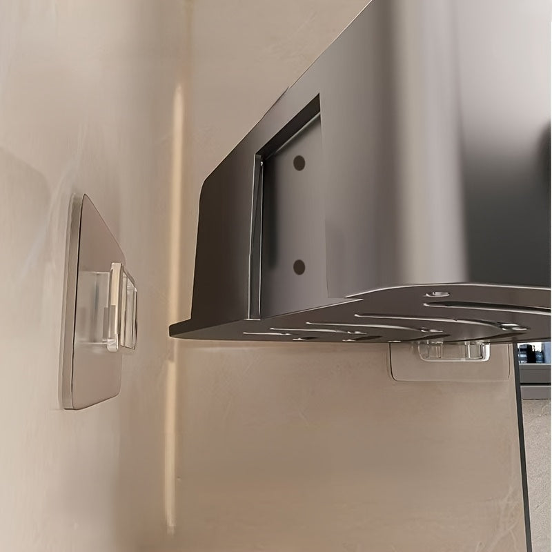 IntelligenteEcke: Bathroom Wall Shelves – Modern 2-Piece Set Made of Plastic, Floating & Space-Saving Without Drilling for Shower & Toilet