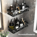 IntelligentStorage: Wall Shelf Bathroom – Large Plastic Shelf, Decorative & Hanging Without Drilling for Kitchen & Guest Toilet