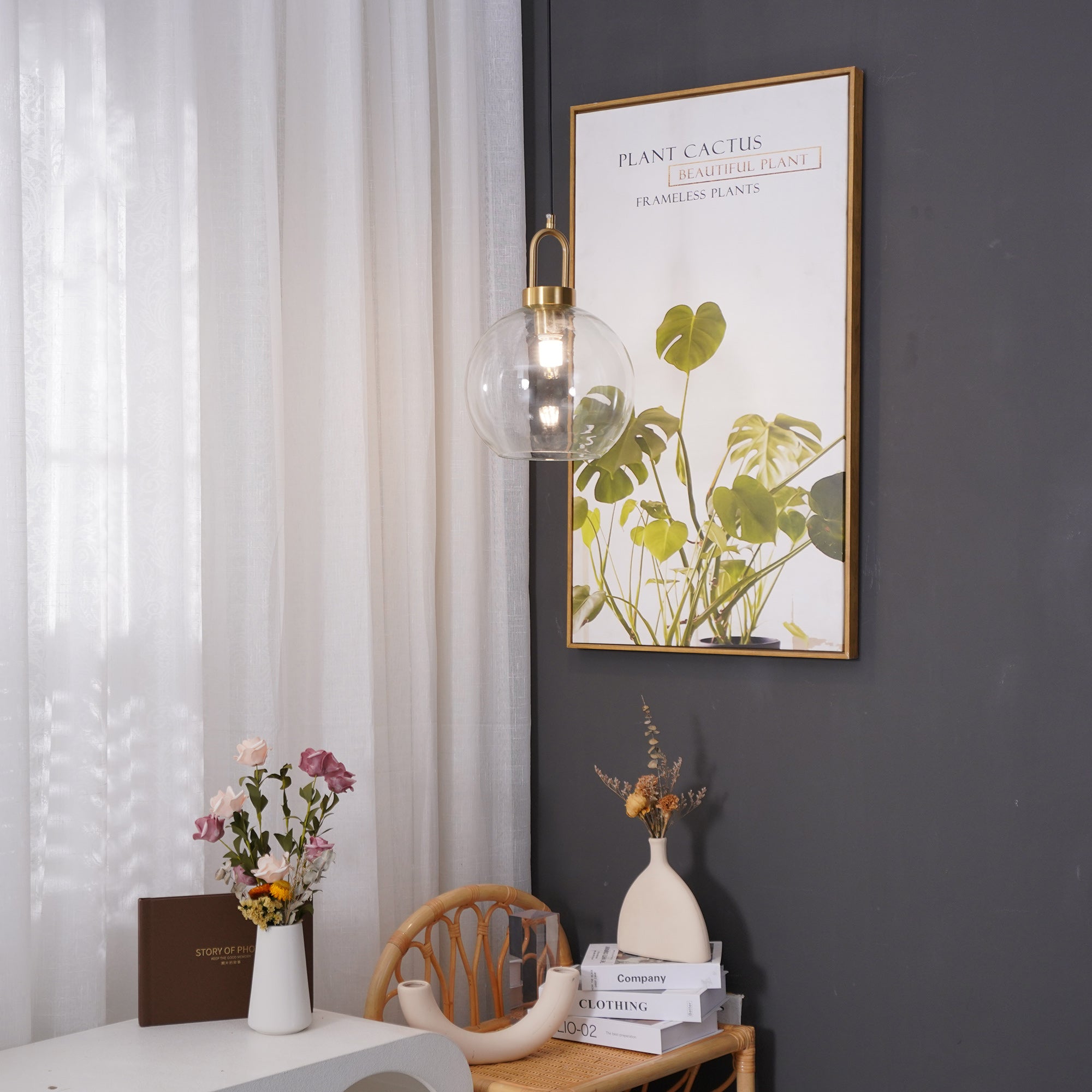Iona Glass Globe Pendant Light