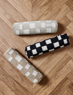 Bela Bolster Pillow | Organic Checkerboard Design, Woven Texture