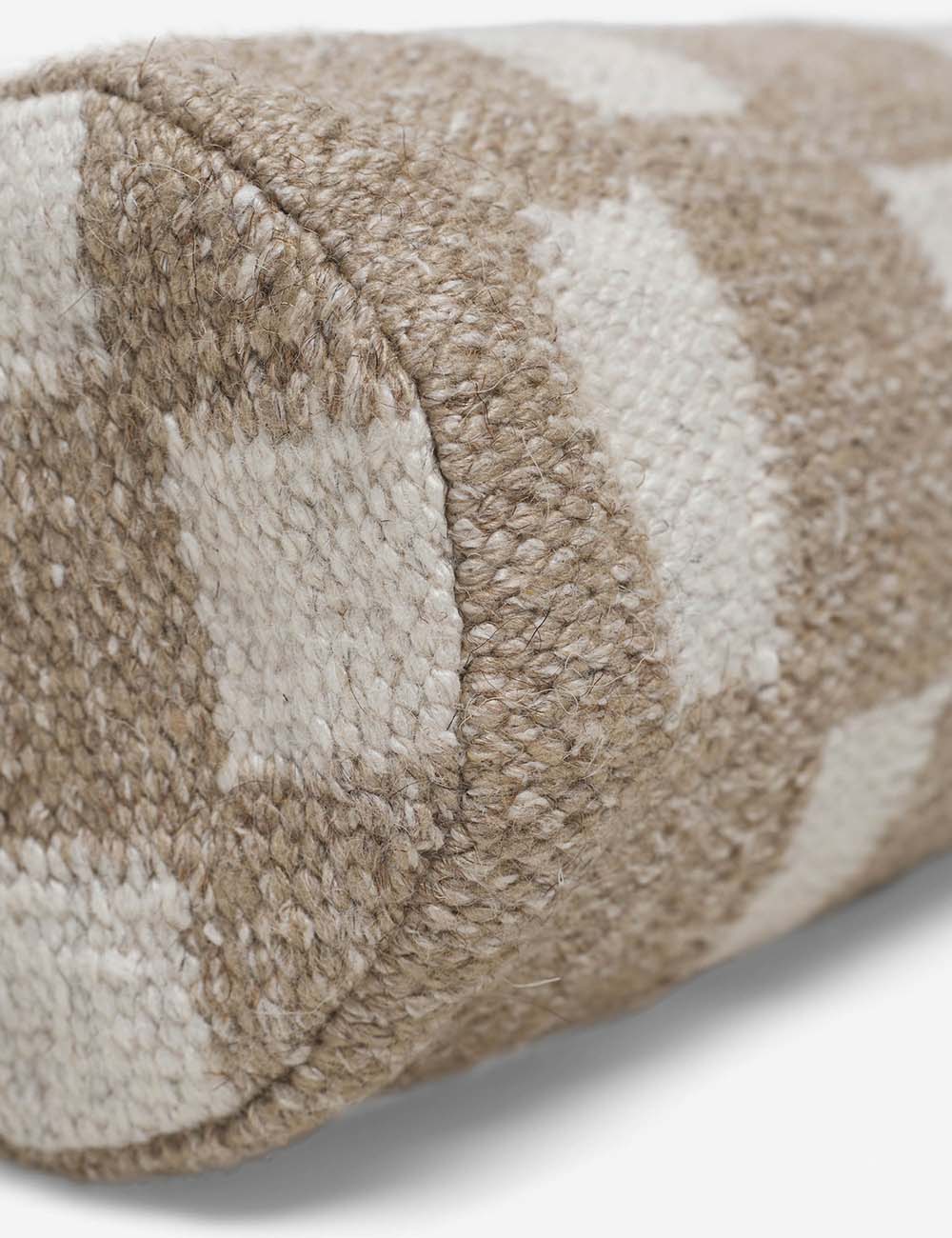 Bela Bolster Pillow | Organic Checkerboard Design, Woven Texture