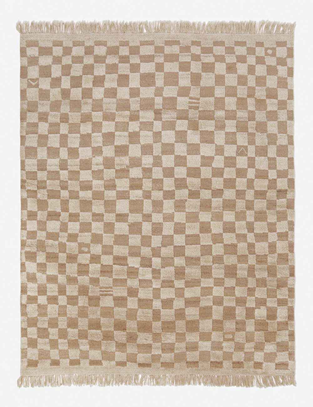 Bramble Hand-Knotted Wool Rug | Irregular Checkerboard Design