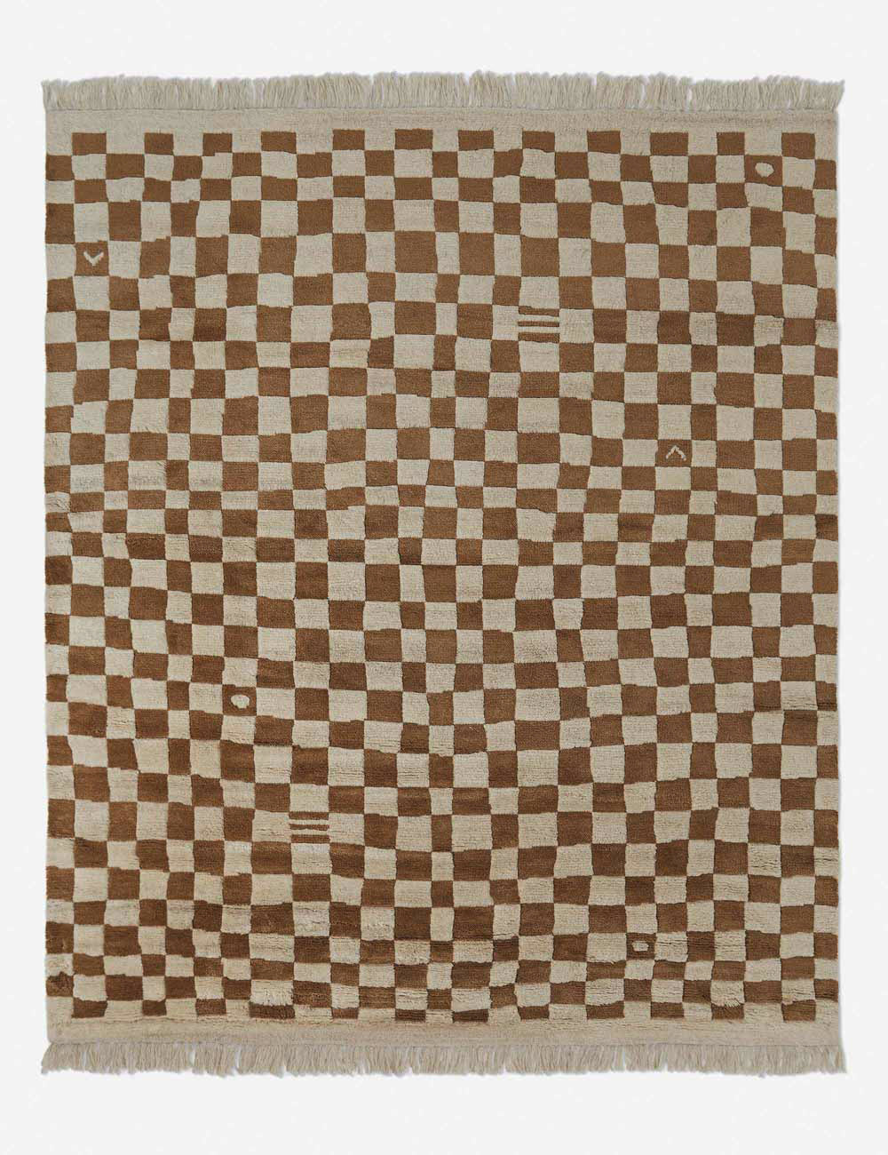 Bramble Hand-Knotted Wool Rug | Irregular Checkerboard Design