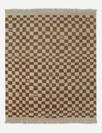 Bramble Hand-Knotted Wool Rug | Irregular Checkerboard Design