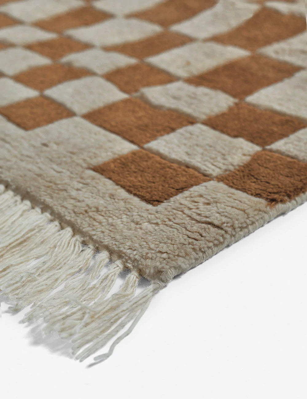Bramble Hand-Knotted Wool Rug | Irregular Checkerboard Design