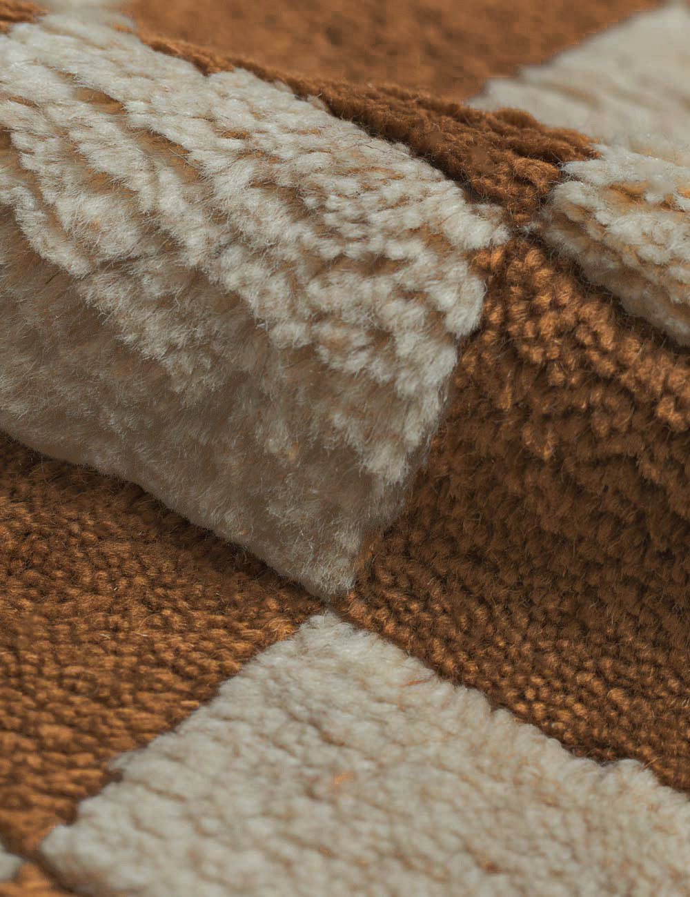Bramble Hand-Knotted Wool Rug | Irregular Checkerboard Design
