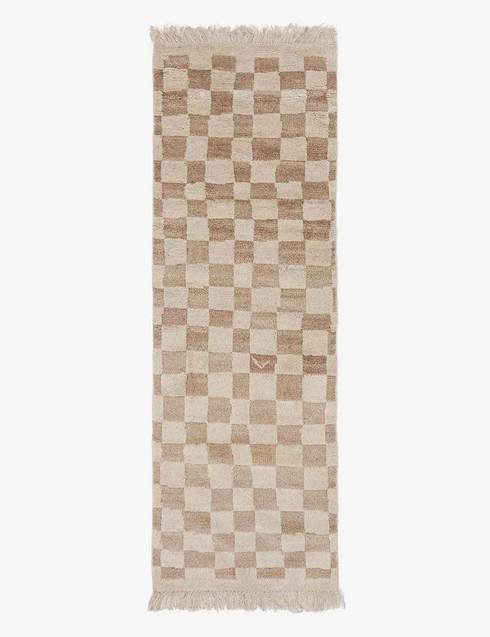Bramble Hand-Knotted Wool Rug | Irregular Checkerboard Design