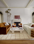 Bask Irregular Grid Wool Rug | Hand-Knotted, Geometric Accents