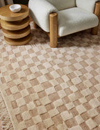 Bramble Hand-Knotted Wool Rug | Irregular Checkerboard Design