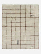 Bask Irregular Grid Wool Rug | Hand-Knotted, Geometric Accents