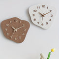 Wall Clock Wood Irregular Frame Quiet Movement Battery Powered Indoor