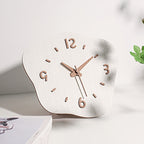 Wall Clock Wood Irregular Frame Quiet Movement Battery Powered Indoor