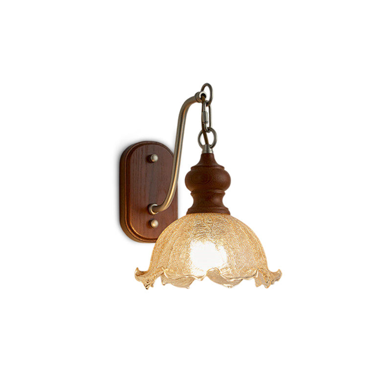 Iselore Crackle Glass Blossom Wall Sconce