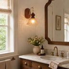 Iselore Crackle Glass Blossom Wall Sconce