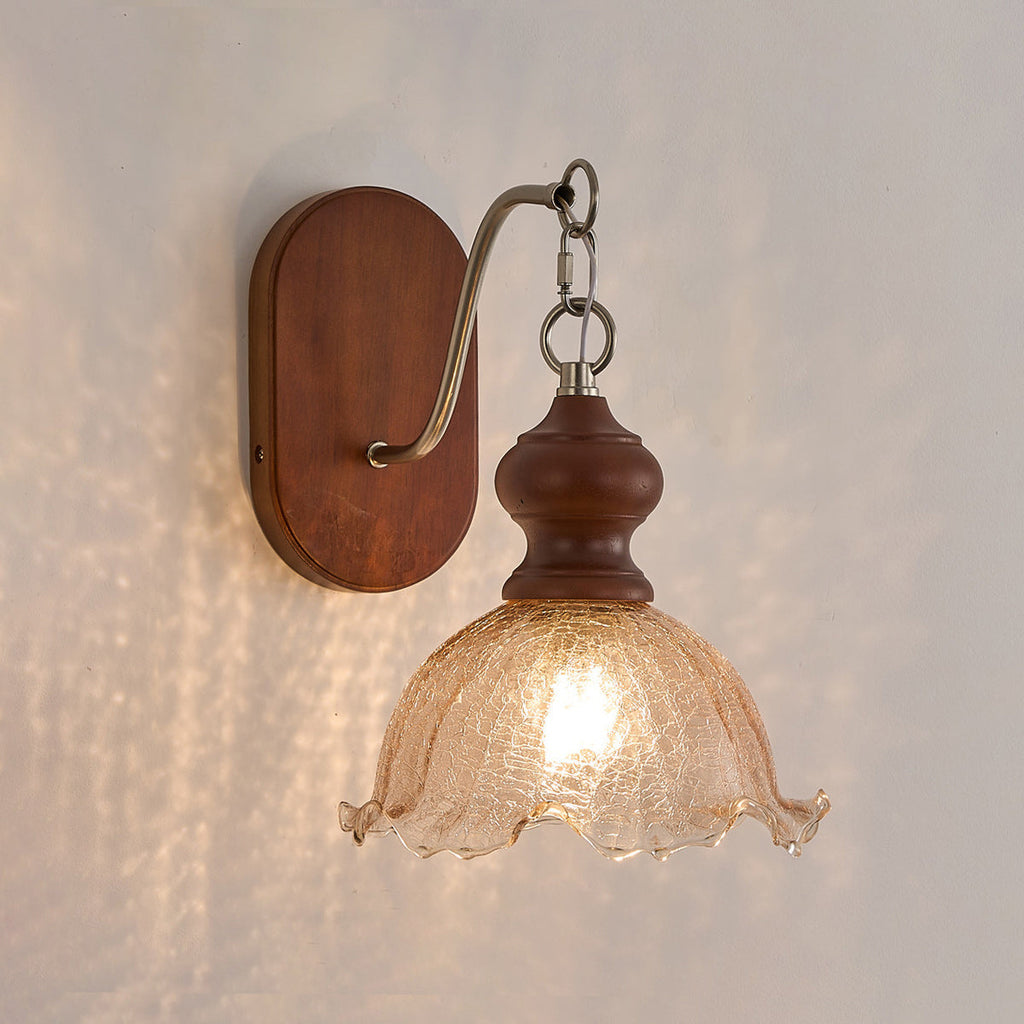 Iselore Crackle Glass Blossom Wall Sconce