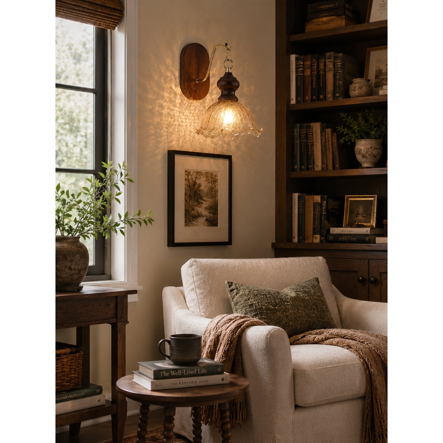 Iselore Crackle Glass Blossom Wall Sconce