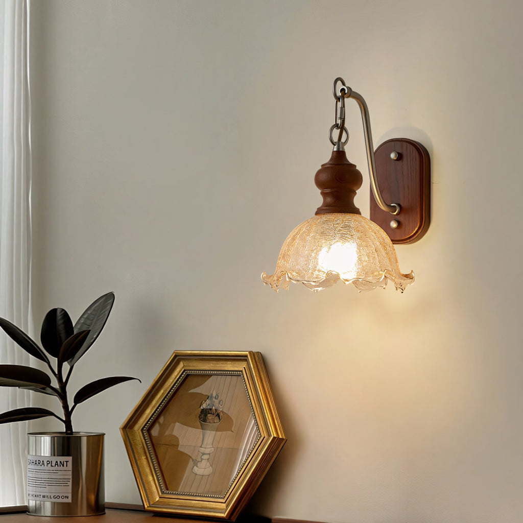 Iselore Crackle Glass Blossom Wall Sconce