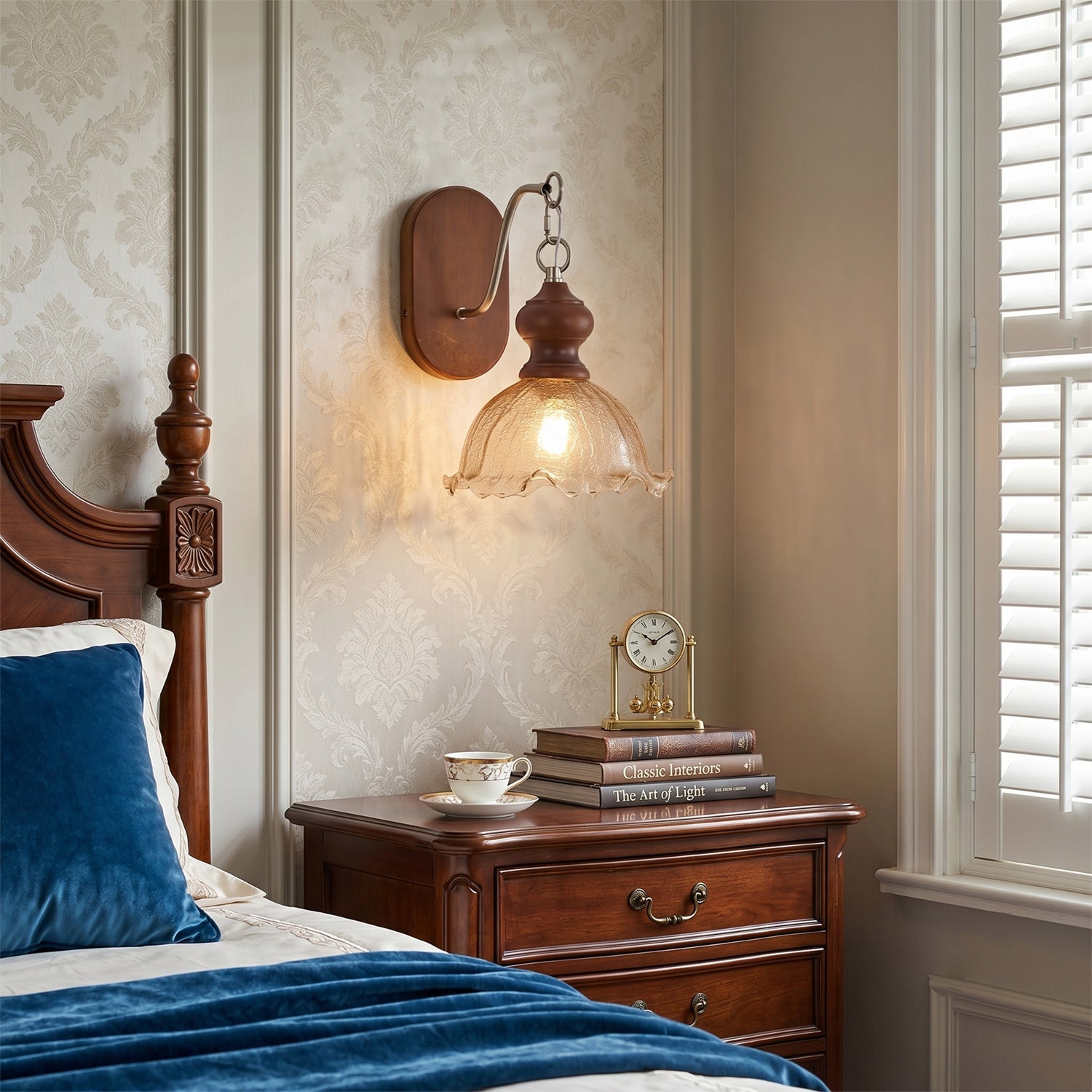 Iselore Crackle Glass Blossom Wall Sconce