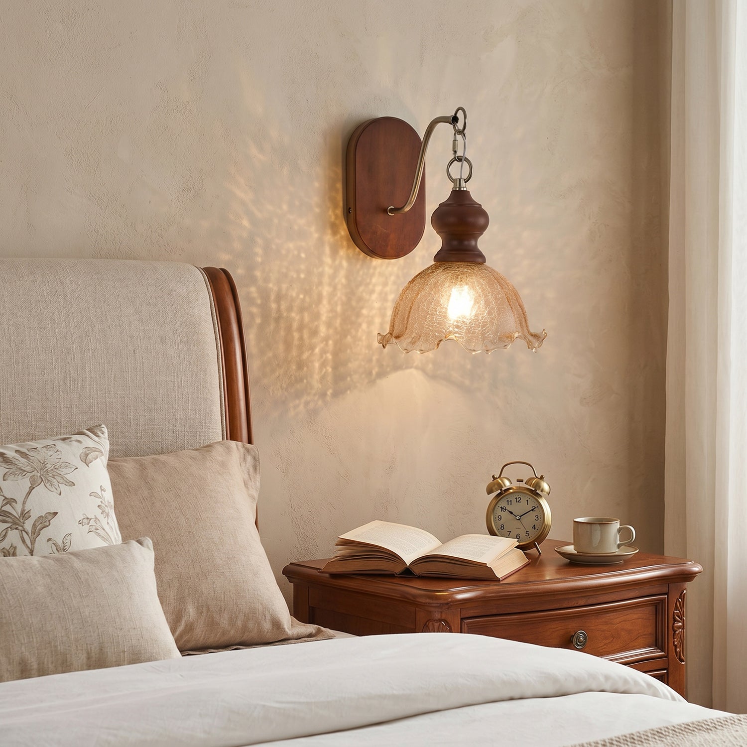 Iselore Crackle Glass Blossom Wall Sconce