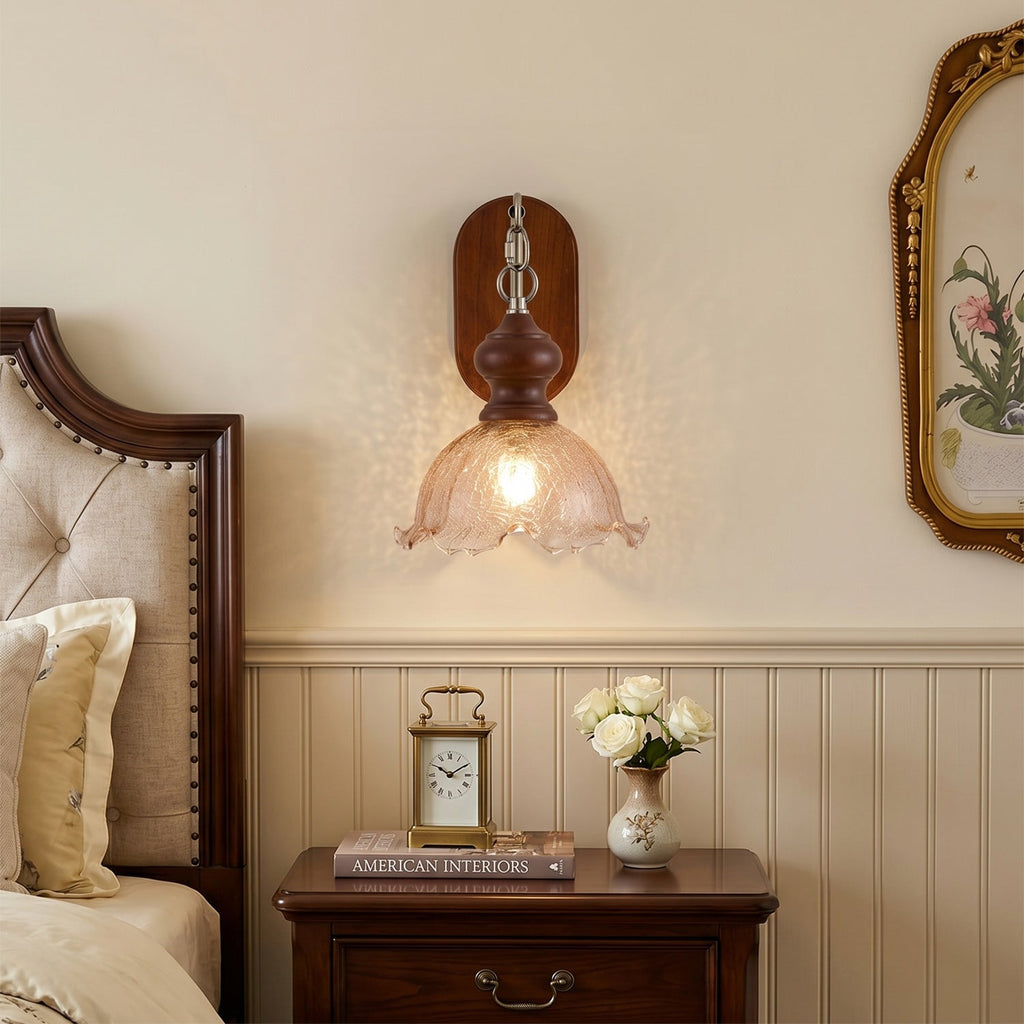 Iselore Crackle Glass Blossom Wall Sconce