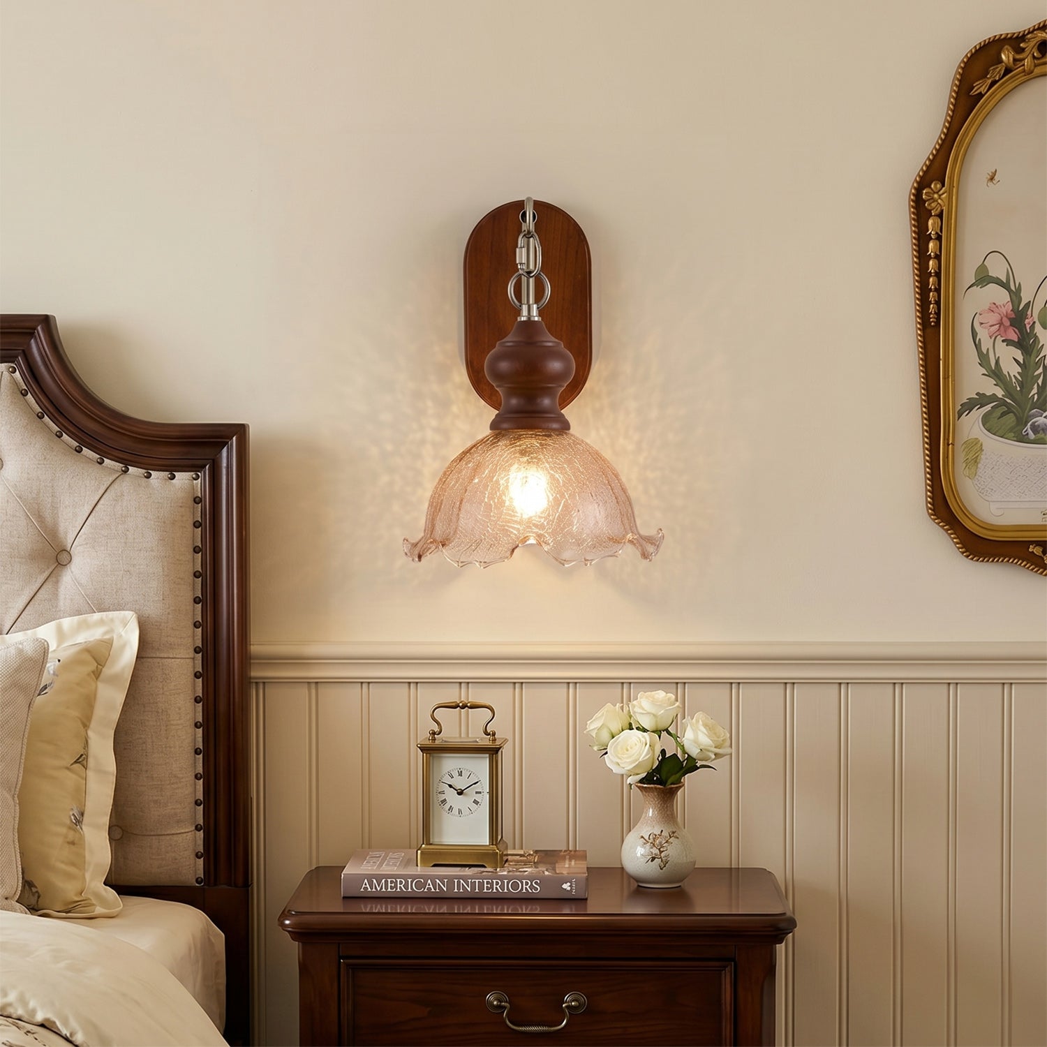 Iselore Crackle Glass Blossom Wall Sconce