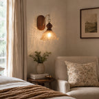 Iselore Crackle Glass Blossom Wall Sconce