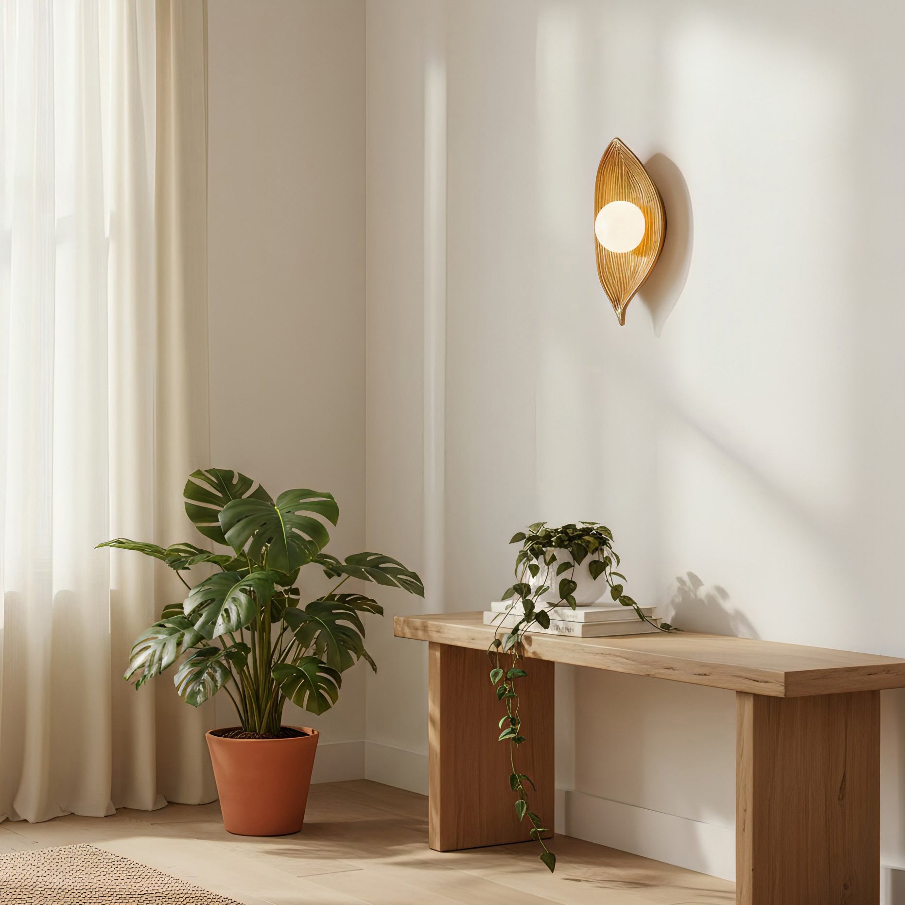 Iyana Resin Leaf Wall Sconce