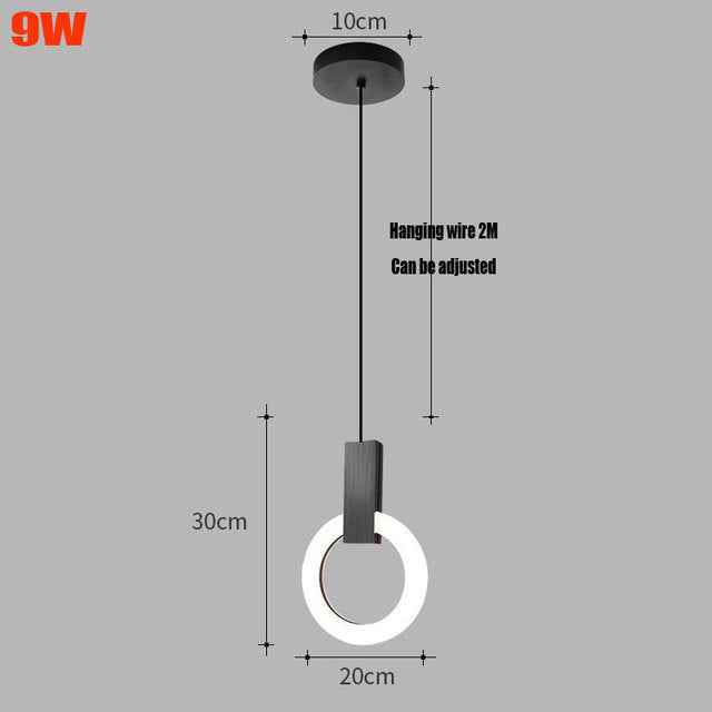 NordCirca: Minimalist LED Pendant Lamp with Acrylic Ring – for Modern Living & Entrance Areas