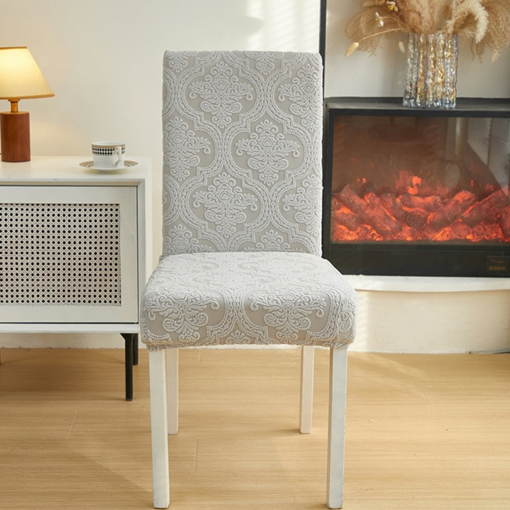 Chair Cover Microfiber Spandex Stretch Jacquard Slipcover