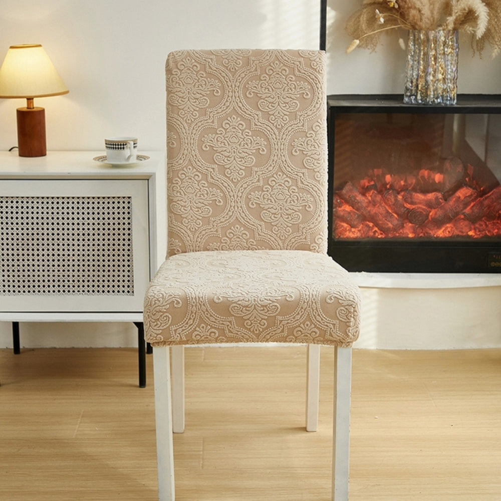 Chair Cover Microfiber Spandex Stretch Jacquard Slipcover