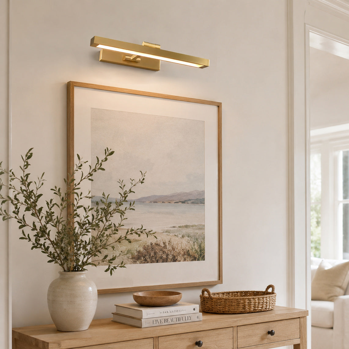 Jaeger Linear LED Brass Picture Light