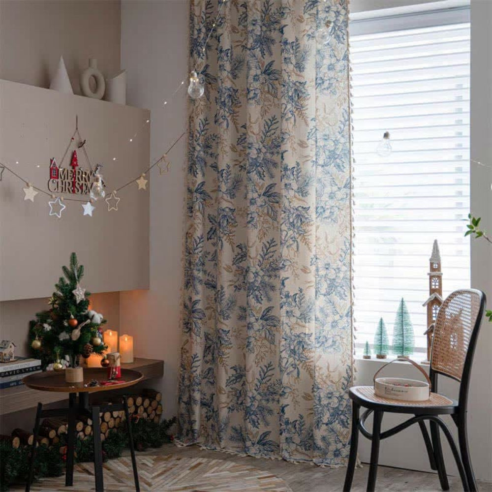 VintageFlora: Country Style Curtain with Floral Pattern – Light Filtering & Decorative for Living Room & Dining Room