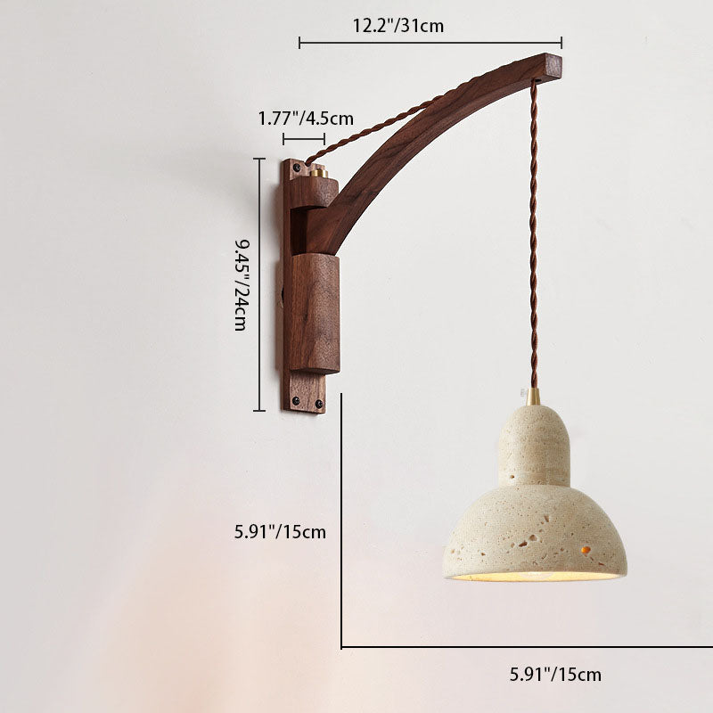 Kaelun – Wabi Sabi Wooden Wall Lamp With Glass Dome