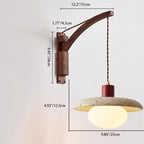 Japanese Wabi-Sabi Wood Glass Dome Wall Sconce Lamp 1-Light