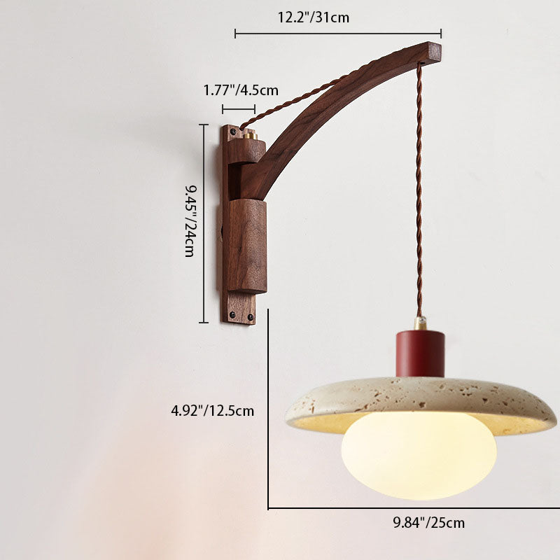 Kaelun – Wabi Sabi Wooden Wall Lamp With Glass Dome