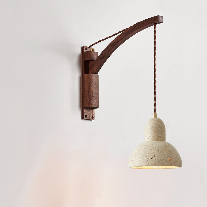 Kaelun – Wabi Sabi Wooden Wall Lamp With Glass Dome