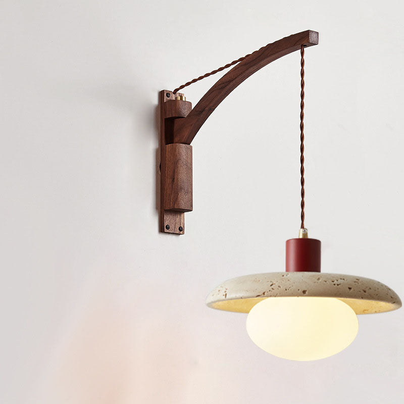Kaelun – Wabi Sabi Wooden Wall Lamp With Glass Dome