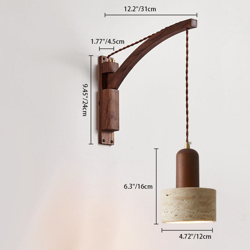 Kaelun – Wabi Sabi Wooden Wall Lamp With Glass Dome